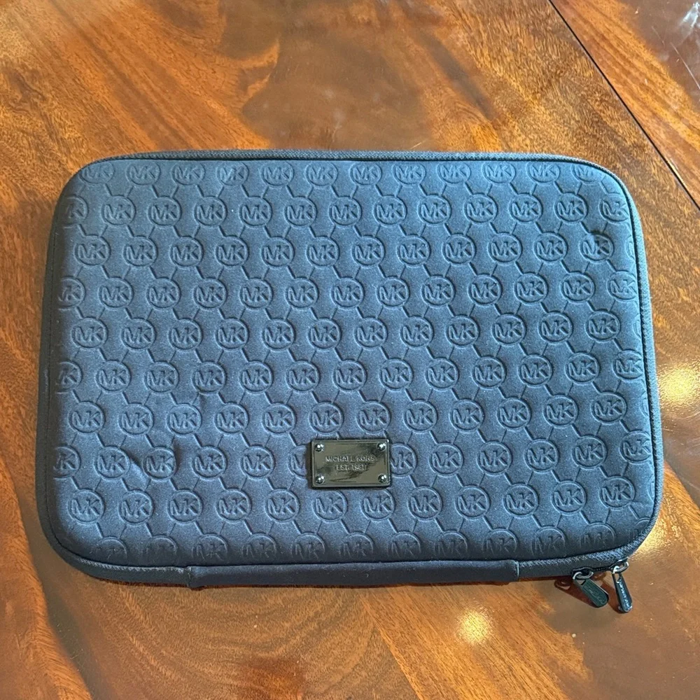 Michael Kors Black Neoprene Tablet Laptop Case / Sleeve